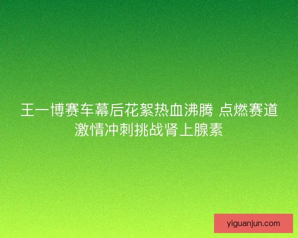 王一博赛车幕后花絮热血沸腾 点燃赛道激情冲刺挑战肾上腺素 王一博赛车幕后花絮热血沸腾 点燃赛道激情冲刺挑战肾上腺素